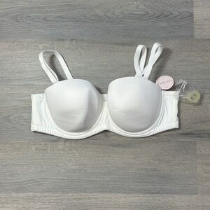 Cacique White Strapless Convertible Underwire Bra - size 44B NEW